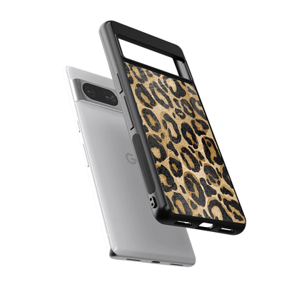 Cheetah Chic sleek google pixel 8 cover with tempered glass back and TPU edges