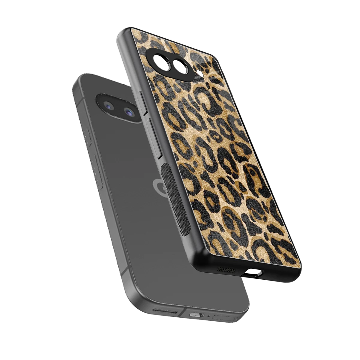 Cheetah Chic sleek google pixel 10a cover with tempered glass back and TPU edges