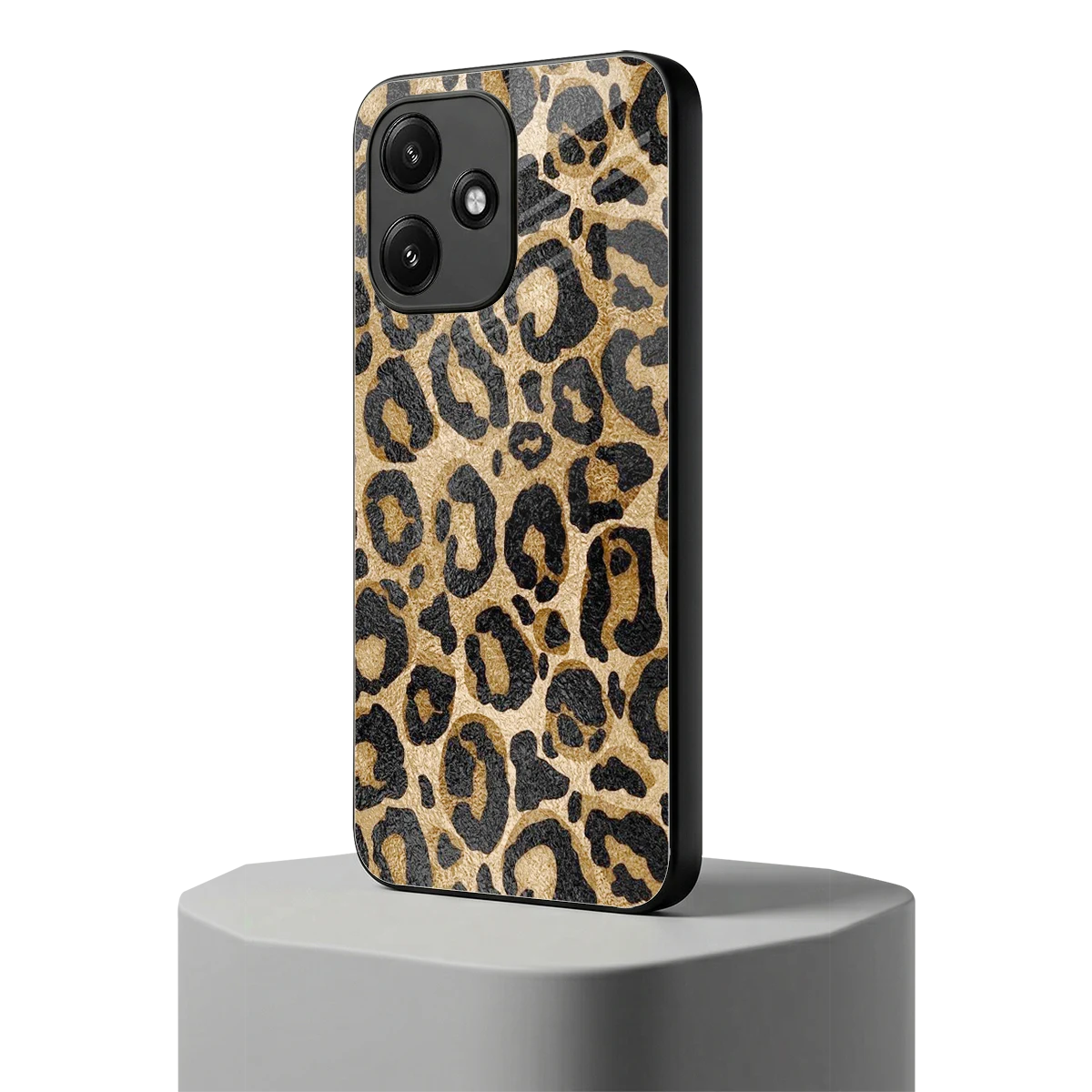 Cheetah Chic redmi 12 5g mobile cover | shockproof glass phone case