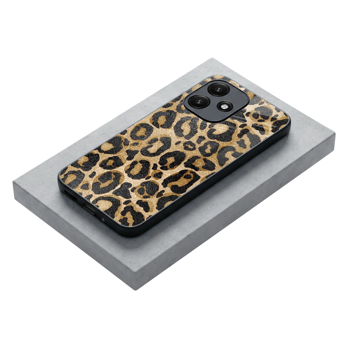 Cheetah Chic stylish phone case for redmi 12 5g | glossy glass and slim fit