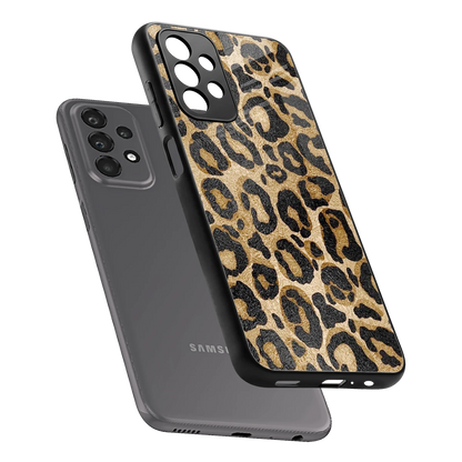 Cheetah Chic sleek samsung galaxy a23 cover with tempered glass back and TPU edges