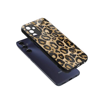 Cheetah Chic sleek samsung galaxy m14 5g cover with tempered glass back and TPU edges