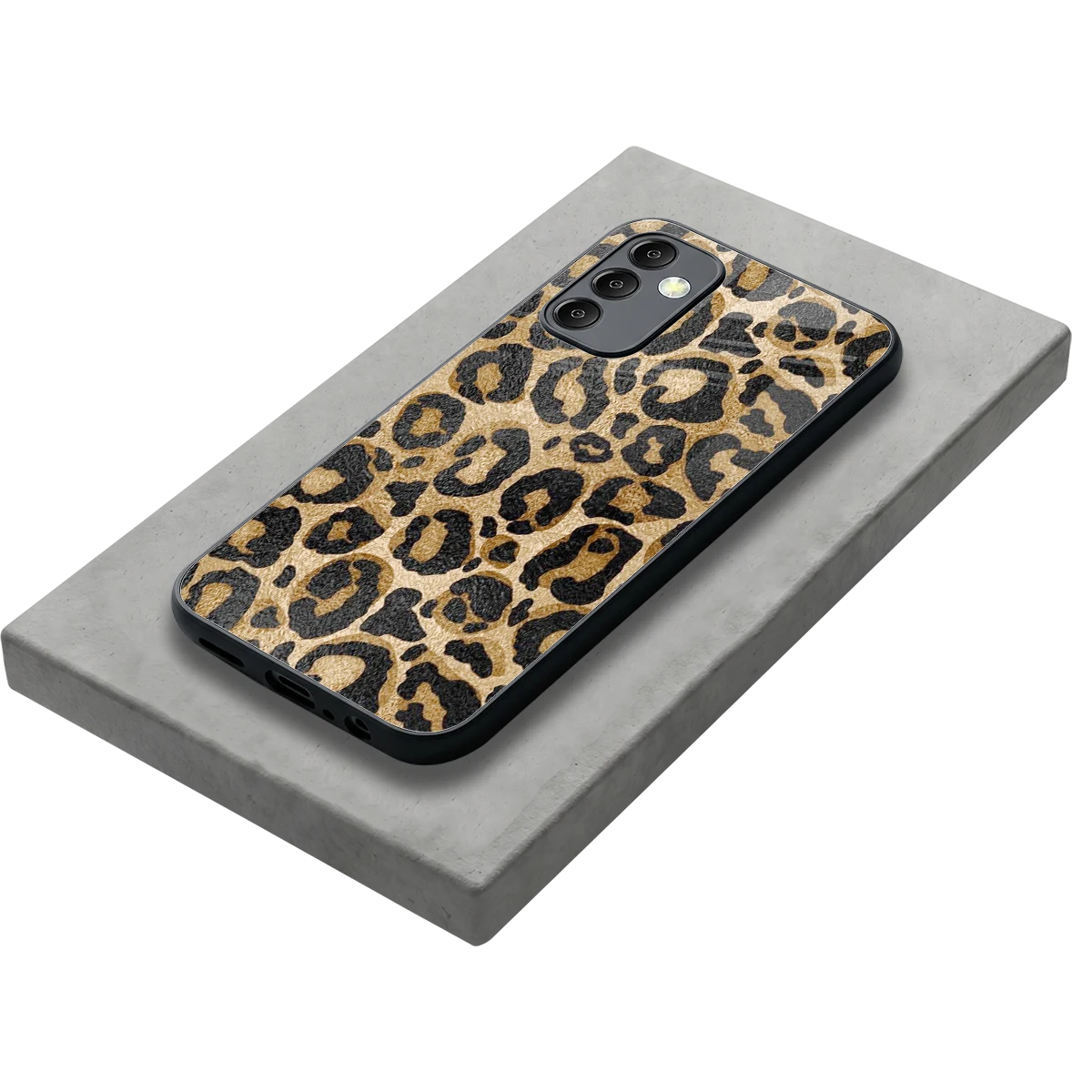 Cheetah Chic stylish phone case for samsung galaxy m14 5g | glossy glass and slim fit