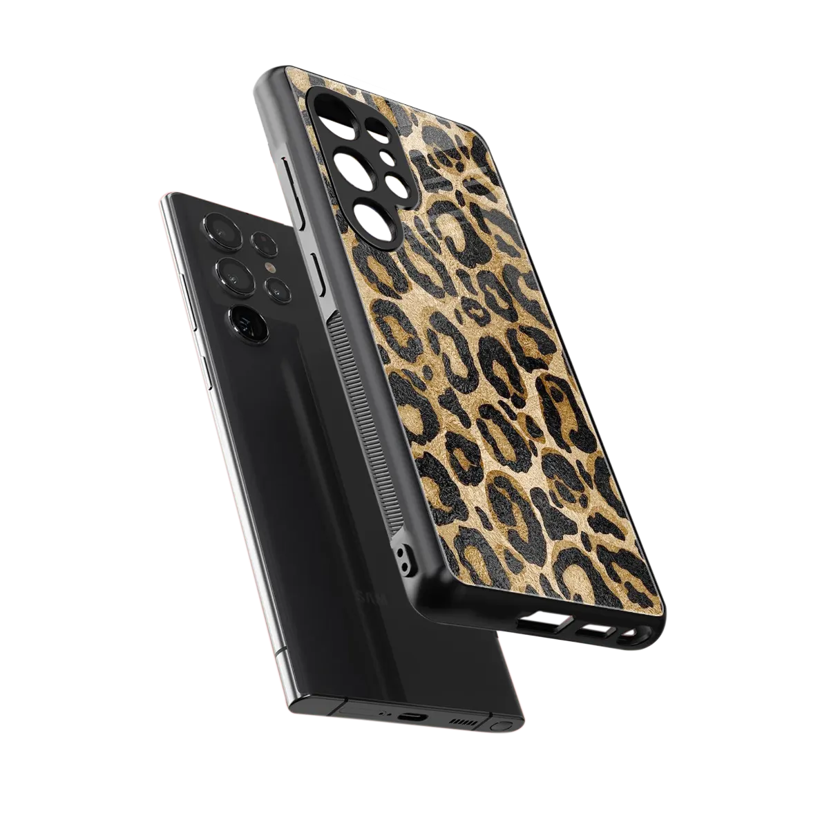 Cheetah Chic sleek samsung galaxy s25 ultra cover with tempered glass back and TPU edges