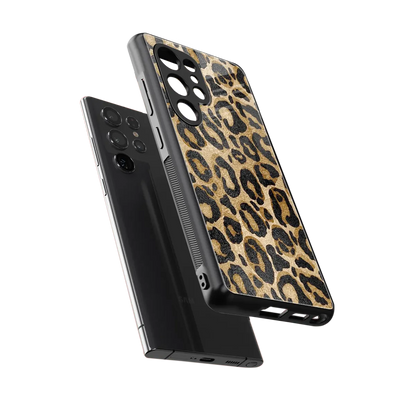 Cheetah Chic sleek samsung galaxy s25 ultra cover with tempered glass back and TPU edges