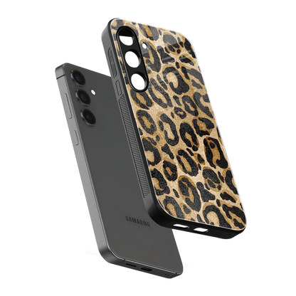 Cheetah Chic sleek samsung galaxy s24 cover with tempered glass back and TPU edges