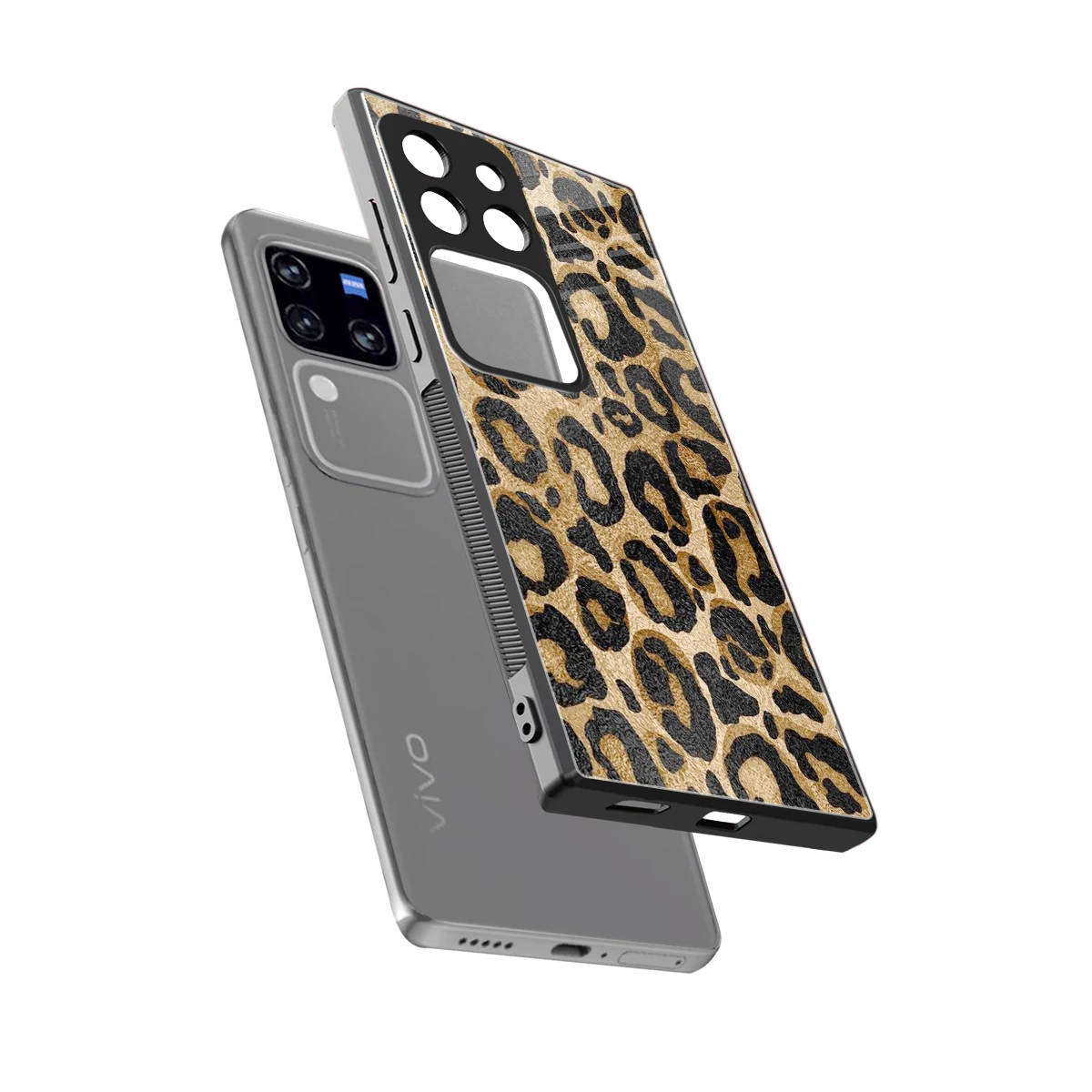 Cheetah Chic sleekvivo v30 pro cover with tempered glass back and TPU edges