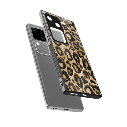 Cheetah Chic sleek vivo v30 cover with tempered glass back and TPU edges