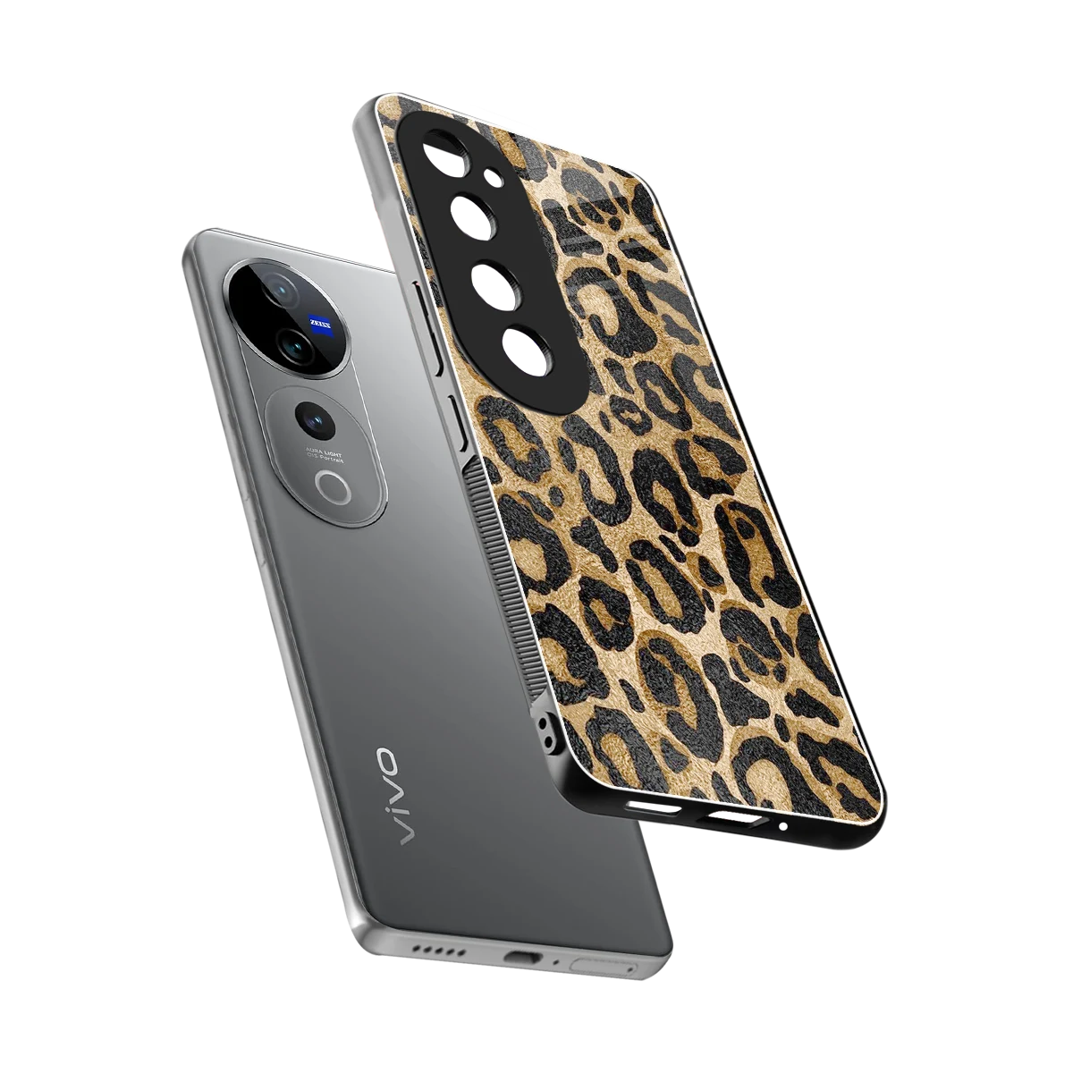 Cheetah Chic sleek vivo v40 pro cover with tempered glass back and TPU edges