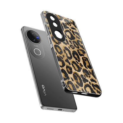 Cheetah Chic sleek vivo v50 cover with tempered glass back and TPU edges