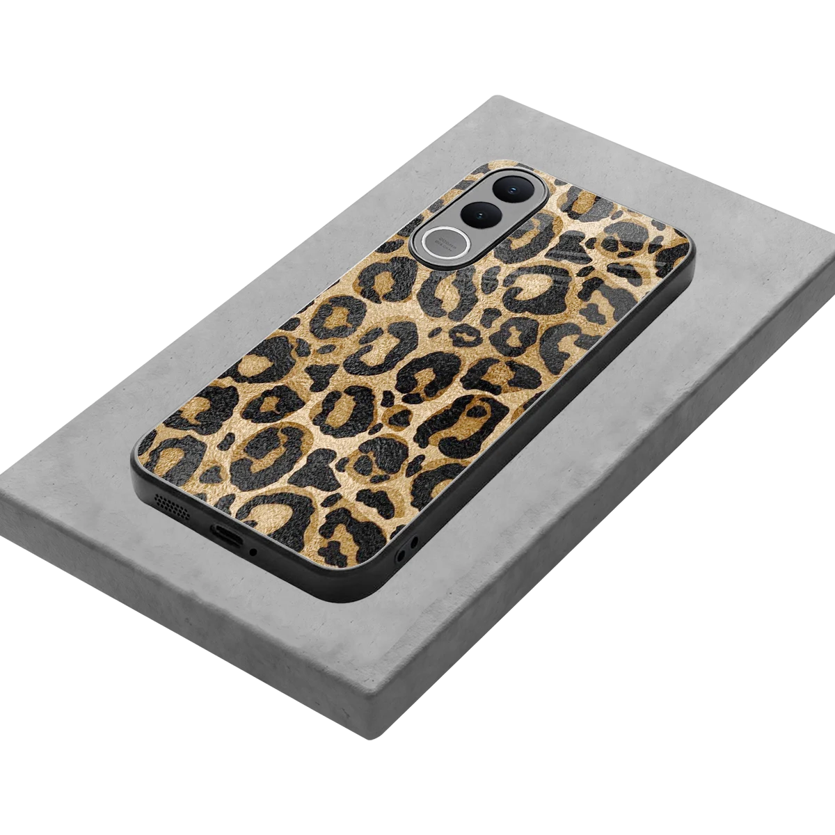 Cheetah Chic stylish phone case for vivo v70 fe | glossy glass and slim fit