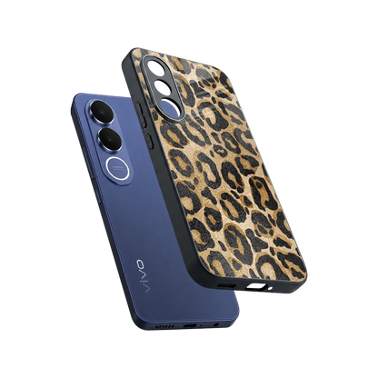 Cheetah Chic sleek vivo v70 fe cover with tempered glass back and TPU edges