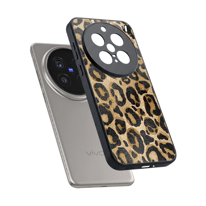Cheetah Chic sleek vivo x200 pro cover with tempered glass back and TPU edges