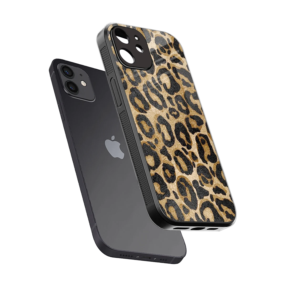 Cheetah Chic sleek iphone 12 cover with tempered glass back and TPU edges