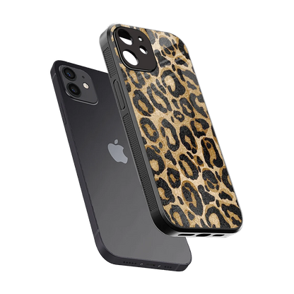 Cheetah Chic sleek iphone 12 cover with tempered glass back and TPU edges