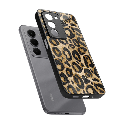 Cheetah Chic sleek redmi 15 5g cover with tempered glass back and TPU edges