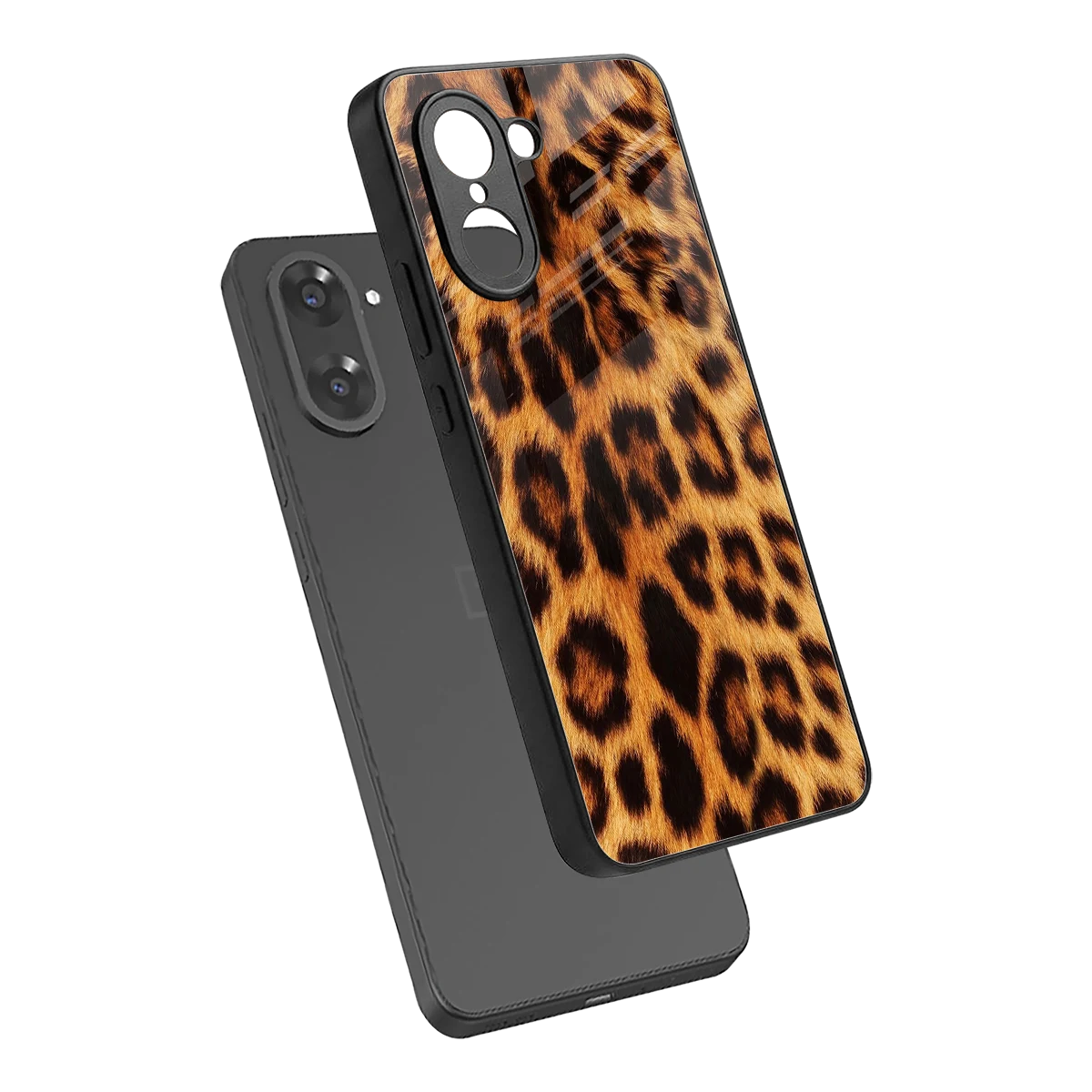 Cheetah Fur sleek oneplus nord ce5 5g cover with tempered glass back and TPU edges