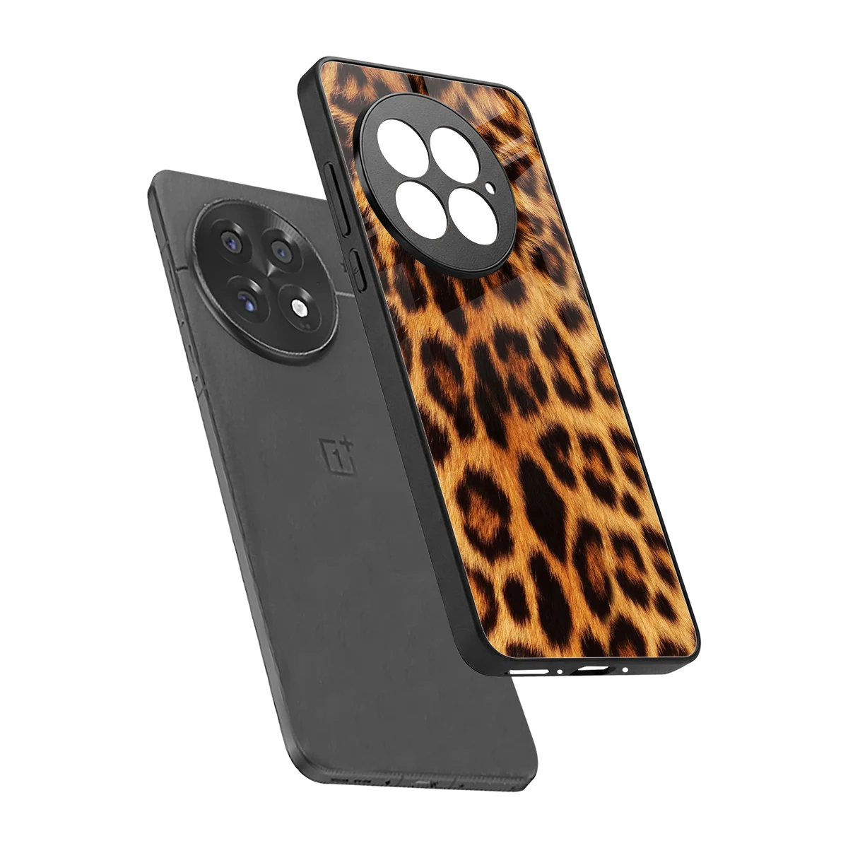 Cheetah Fur sleek oneplus 13 cover with tempered glass back and TPU edges