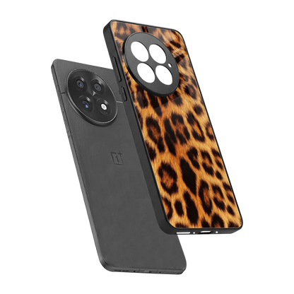 Cheetah Fur sleek oneplus 13 cover with tempered glass back and TPU edges