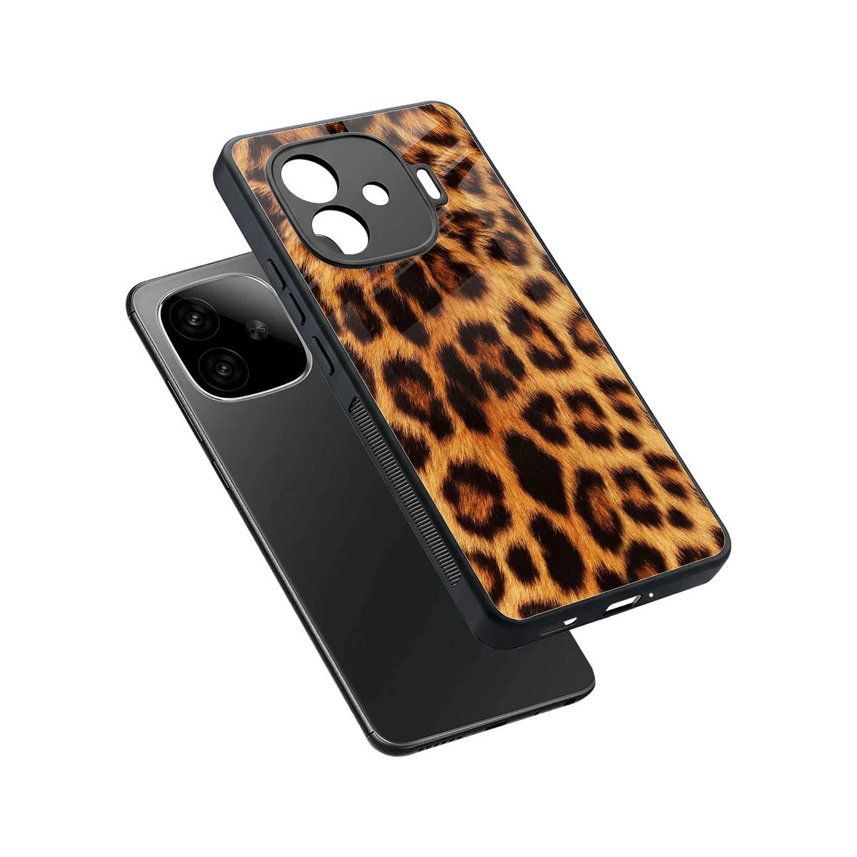 Cheetah Fur sleek iqoo neo 10r 5g cover with tempered glass back and TPU edges