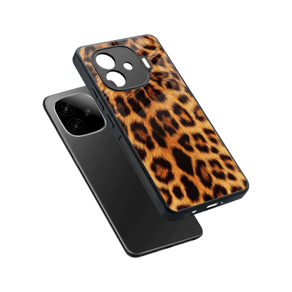 Cheetah Fur sleek iqoo neo 10r 5g cover with tempered glass back and TPU edges