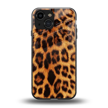 Cheetah Fur back phone cover | glass case for iphone 13 mini