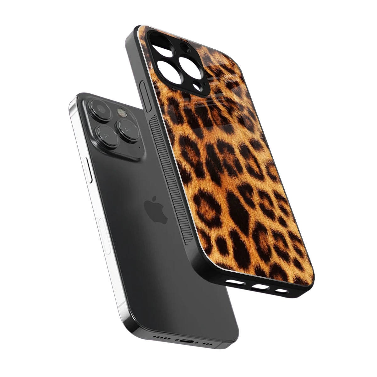 Cheetah Fur sleek iphone 13 pro cover with tempered glass back and TPU edges
