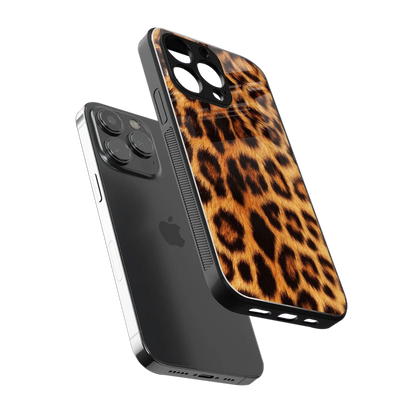 Cheetah Fur sleek iphone 13 pro cover with tempered glass back and TPU edges