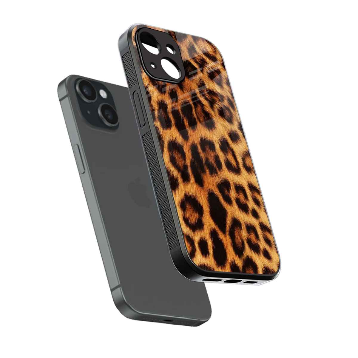 Cheetah Fur sleek iphone 13 cover with tempered glass back and TPU edges