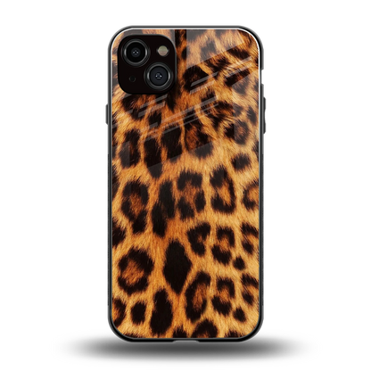 Cheetah Fur back phone cover | glass case for iphone 15 plus