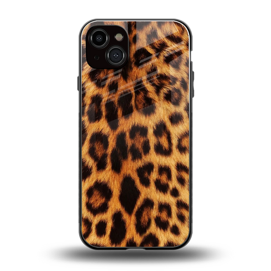 Cheetah Fur back phone cover | glass case for iphone 15 plus