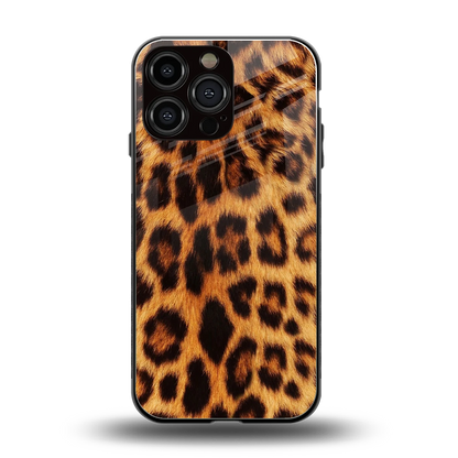Cheetah Fur back phone cover | glass case for iphone 15 pro max
