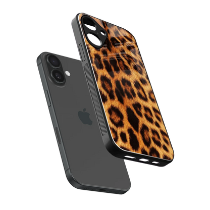 Cheetah Fur sleek iphone 16 plus cover with tempered glass back and TPU edges