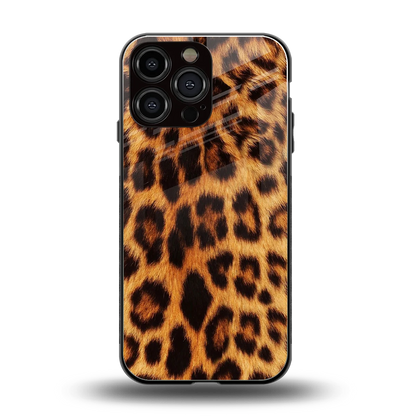 Cheetah Fur back phone cover | glass case for iphone 16 pro max
