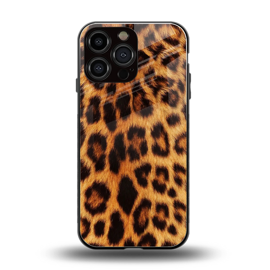 Cheetah Fur back phone cover | glass case for iphone 16 pro max