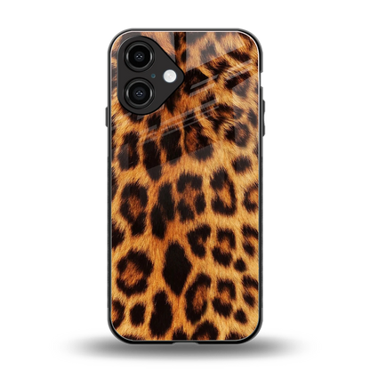 Cheetah Fur back phone cover | glass case for iphone 16