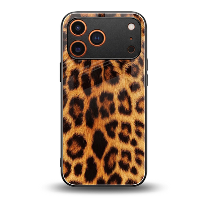 Cheetah Fur back phone cover | glass case for iphone 17 pro max