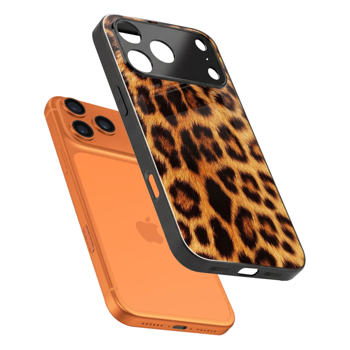 Cheetah Fur sleek iphone 17 pro max cover with tempered glass back and TPU edges