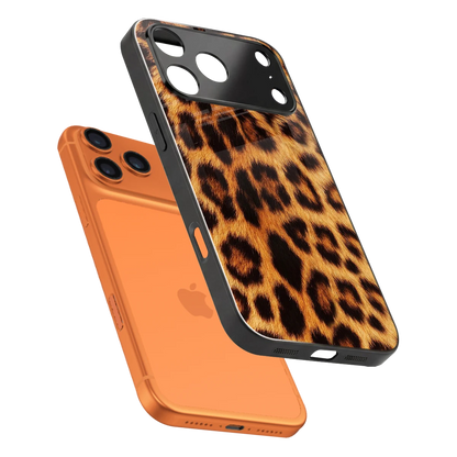 Cheetah Fur sleek iphone 17 pro max cover with tempered glass back and TPU edges