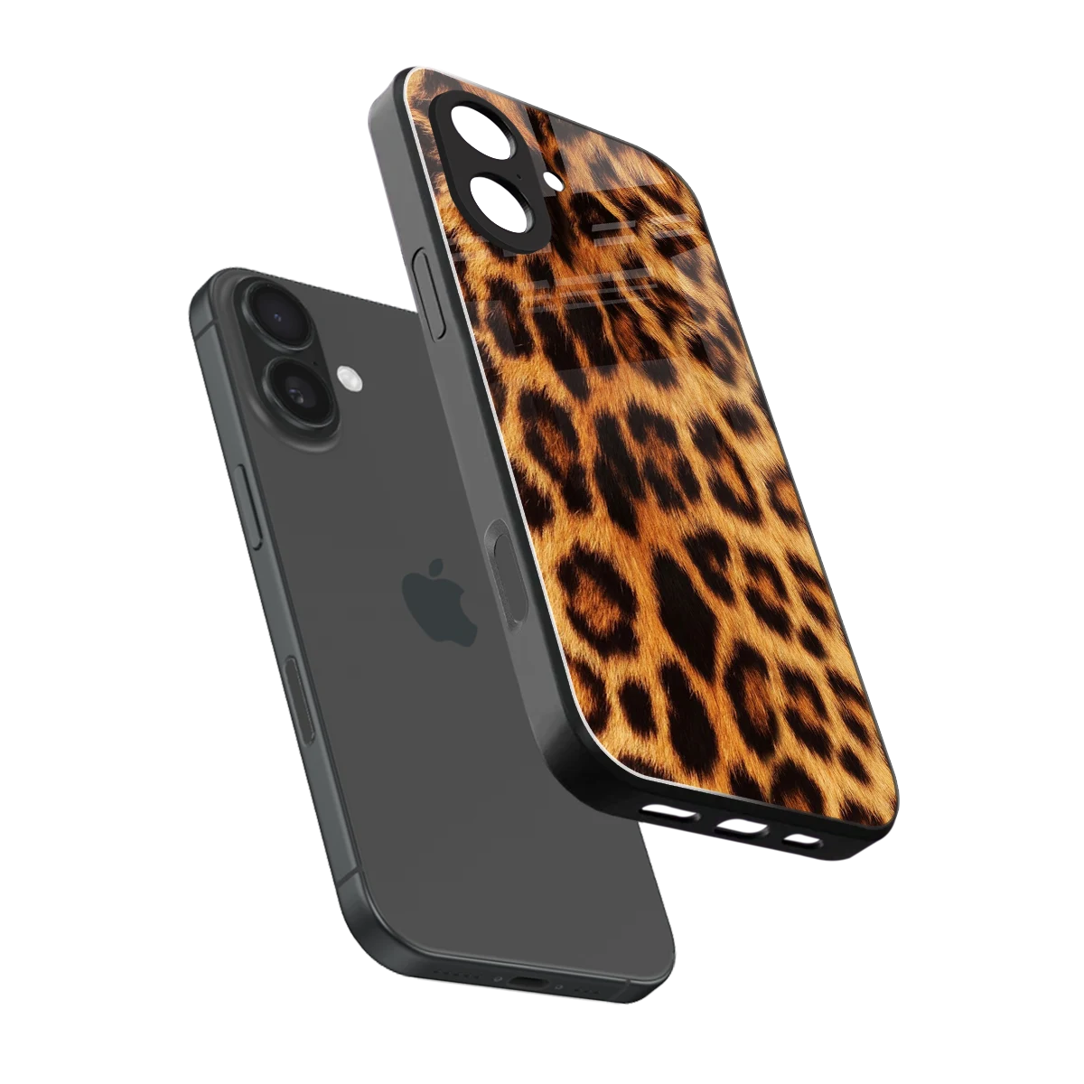 Cheetah Fur sleek iphone 17 cover with tempered glass back and TPU edges