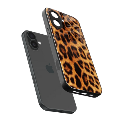 Cheetah Fur sleek iphone 17 cover with tempered glass back and TPU edges