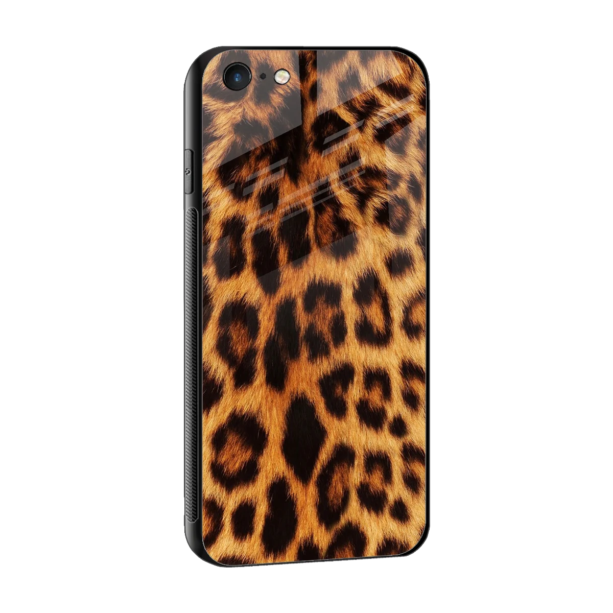Cheetah Fur sleek iphone 6 cover with tempered glass back and TPU edges