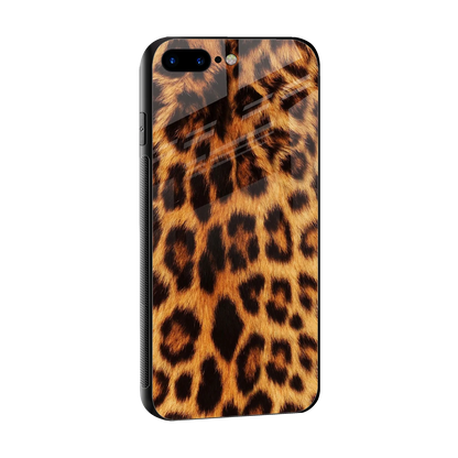 Cheetah Fur sleek iphone 7 plus cover with tempered glass back and TPU edges
