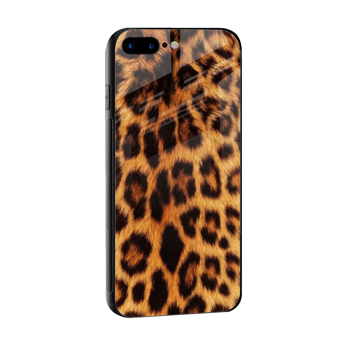 Cheetah Fur sleek iphone 8 plus cover with tempered glass back and TPU edges