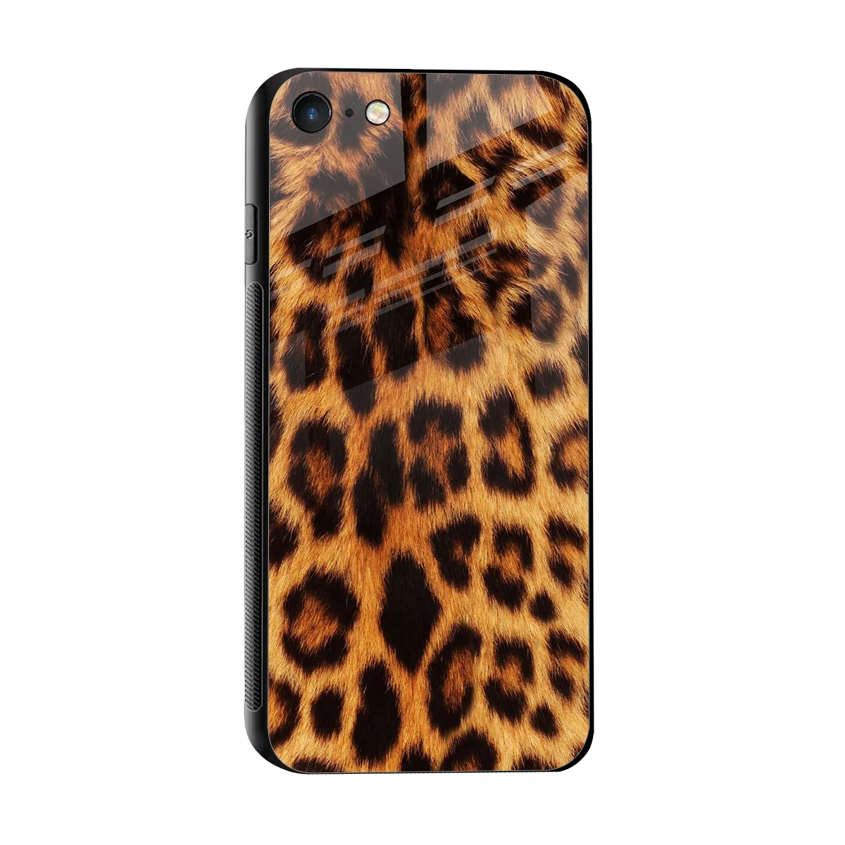 Cheetah Fur sleek iphone 7 cover with tempered glass back and TPU edges
