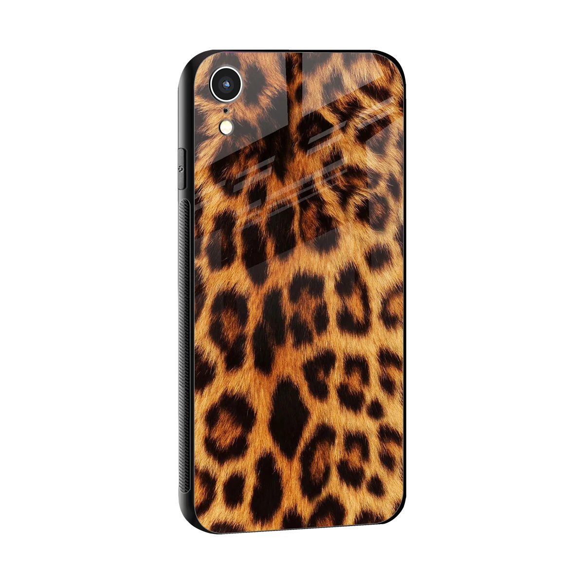 Cheetah Fur sleek iphone xr cover with tempered glass back and TPU edges