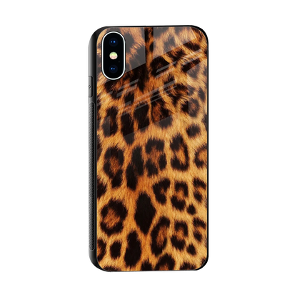 Cheetah Fur sleek iphone xs cover with tempered glass back and TPU edges