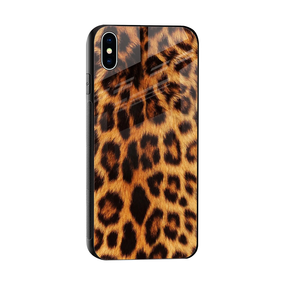 Cheetah Fur sleek iphone xs max cover with tempered glass back and TPU edges