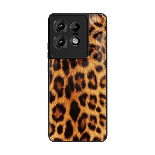Cheetah Fur back phone cover | glass case for motorola edge 50 pro