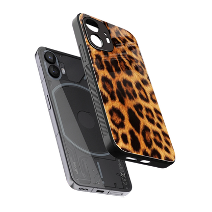 Cheetah Fur sleek nothing phone 2 cover with tempered glass back and TPU edges